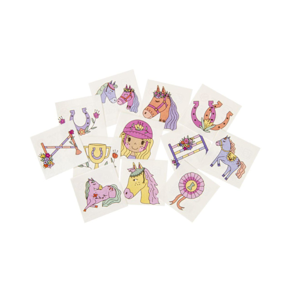 12 st Temporära Barn Tatueringar / Fake Tattoo Sticker - Häst multifärg