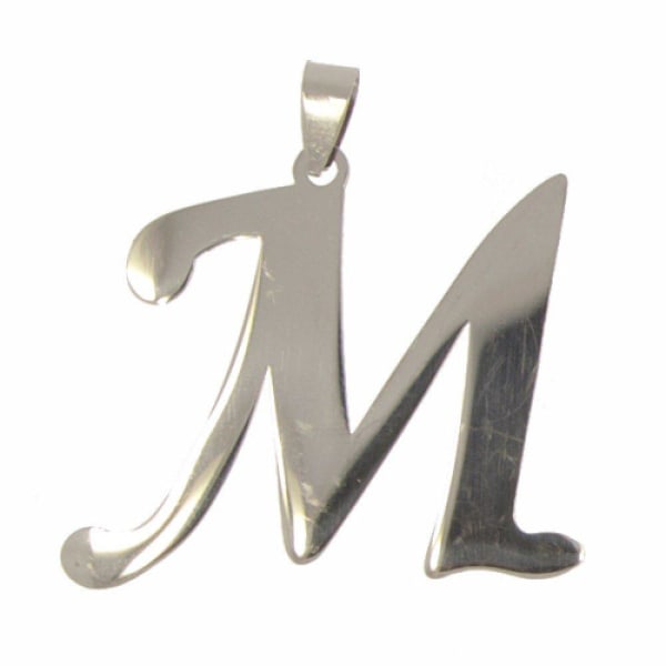 Silver Bokstavshalsband i Stål - Halsband med Bokstaven M Silver
