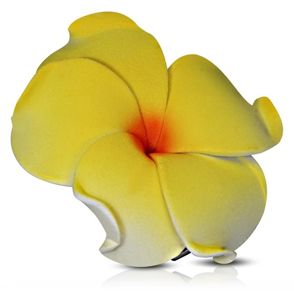 2 st Hårspänne Hårklämma Hår Accessoar -Gul & Grön Hawaii blomma