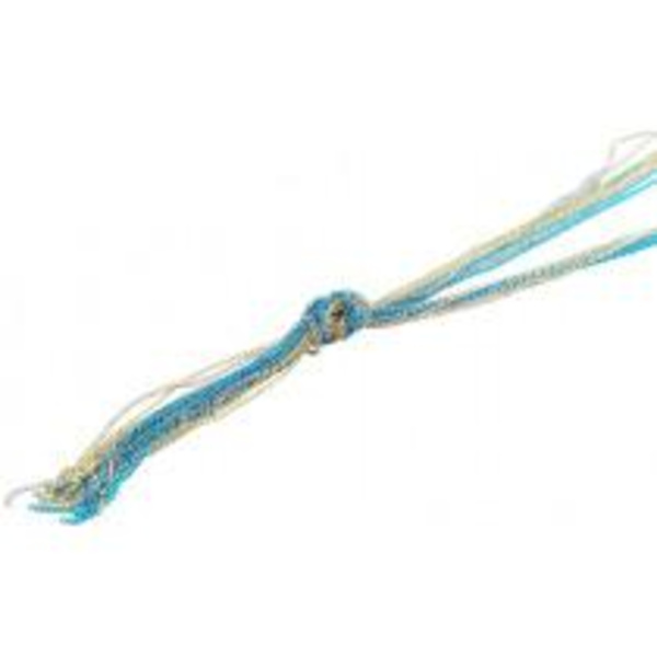 Långt Retro Halsband med Kedjor i Silver, Guld & Turkos med Knut multifärg