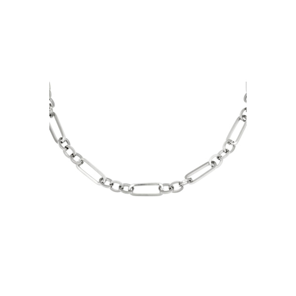 Silver Halsband i Rostfritt Stål - Snygg Funky Chain - 8 mm Silver