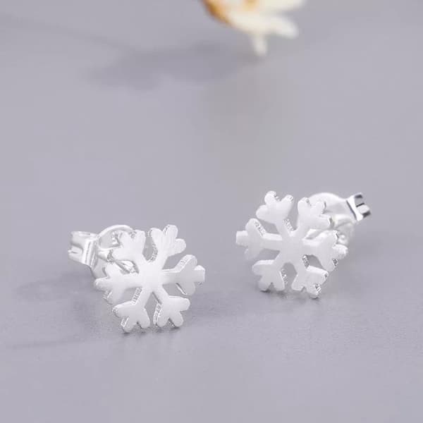 Silver Örhängen till Jul / Christmas i Stål - Snöflinga Silver