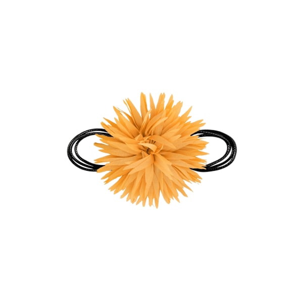 Trendigt Retro Statement Svart Choker / Halsband med en Stor Gul / Senapsgul Blomma Gul