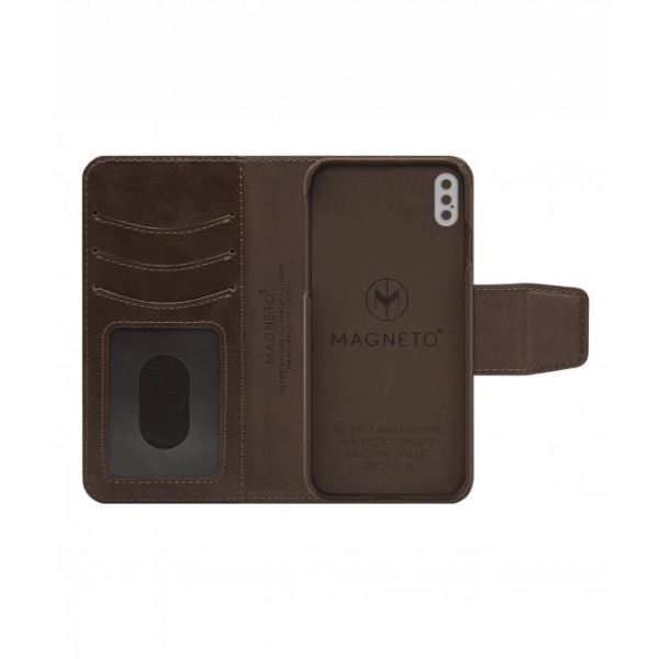 iPhone XR Marvêlle Magnetiskt Skal & Plånbok Mörkbrun