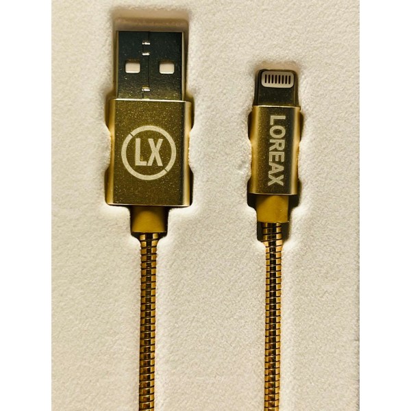 Lightning kabel. Iphone. IPad. Snabbladdning 2.4A. 1m. USB-A. Guld
