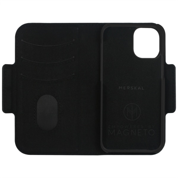 iPhone 12 Mini Merskal Magnetiskt Skal & Plånbok svart Brun