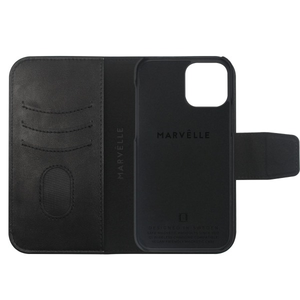 iPhone 12 Mini Magnetisk Plånbok & Skal Marvêlle Svart