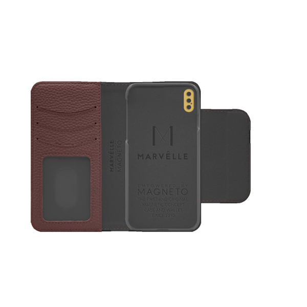iPhone X/Xs Marvêlle Magnetiskt Skal & Plånbok Mörkrosa
