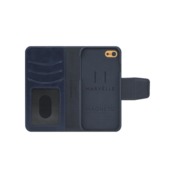 iPhone X/Xs Marvêlle Magnetiskt Skal & Plånbok Blå Marinblå
