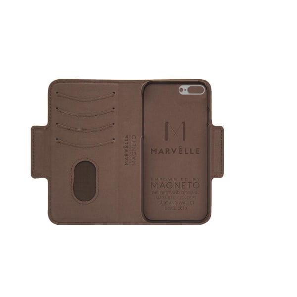 iPhone 7/8 Plus Marvêlle Magnetiskt Skal & Plånbok Mörkbrun
