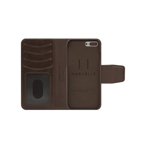 iPhone 7/8 Plus Marvêlle Magnetiskt Skal & Plånbok Mörkbrun