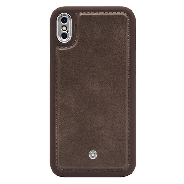 iPhone X/Xs Marvêlle Magnetiskt Skal & Plånbok Mörkbrun