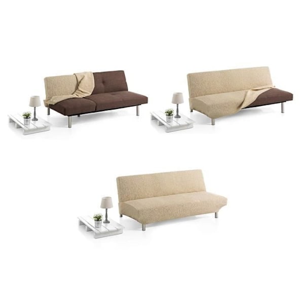 Elastiskt Clic-Clac Sofföverdrag Ontario (180-200cm) Färg E11 Mink. SAMMANSÄTTNING: 51% Bomull - 45% Polyester - 4% Elastomer