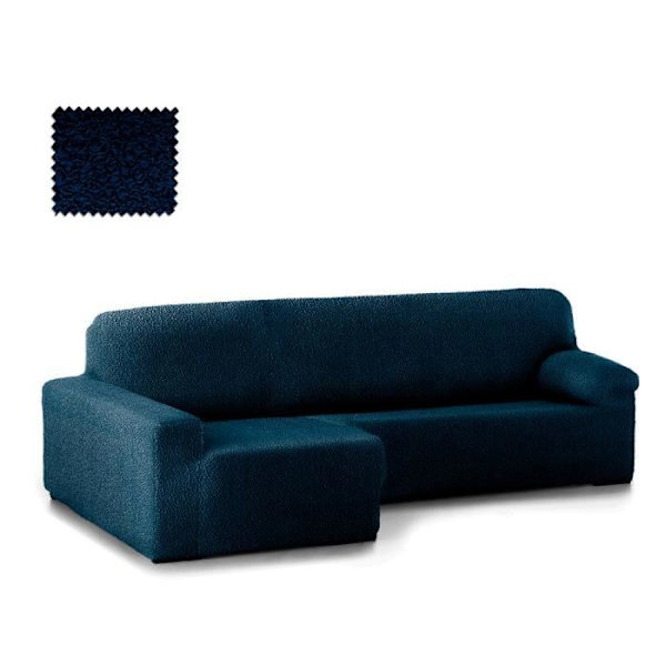Hörnsoffa överdrag Multi-elastisk Lång armstöd vänster Roque E03 Blå. SAMMANSÄTTNING: 55% Polyester - 35% Bomull -