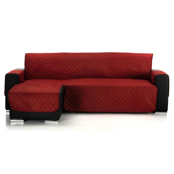 Couvre-sofa d'angle Matelassé Alvin, Vänster hörn, Storlek 280cm, färg Röd. SAMMANSÄTTNING: 100% polyester.
