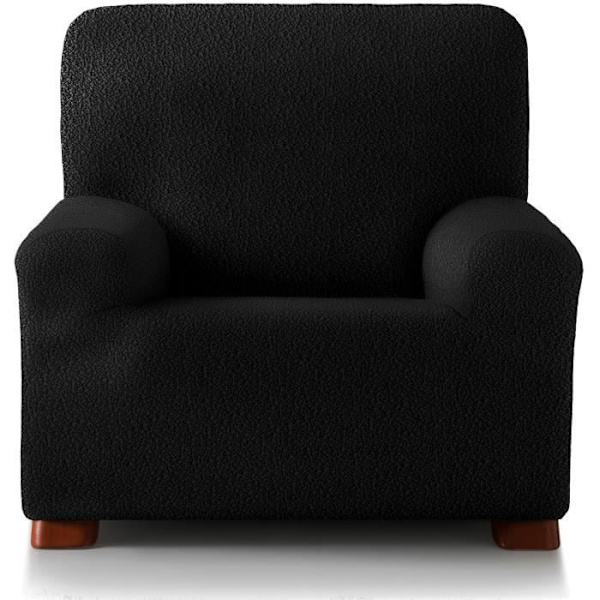 Multielastiskt Roque 1-sits fåtöljöverdrag E10 Svart (80-130cm) SAMMANSÄTTNING: 55% Polyester - 35% Bomull - 10% Elastomer Svart
