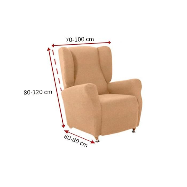 Roque 1-sits multielastiskt vingstolsöverdrag E03 Blå (70-100cm) SAMMANSÄTTNING: 55% Polyester - 35% Bomull - 10%