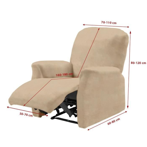 Roque 1-sits E11 Mink Multielastic Relax Komplett fåtöljöverdrag (70-110cm) SAMMANSÄTTNING: 55% Polyester - 35% Bomull - 10%