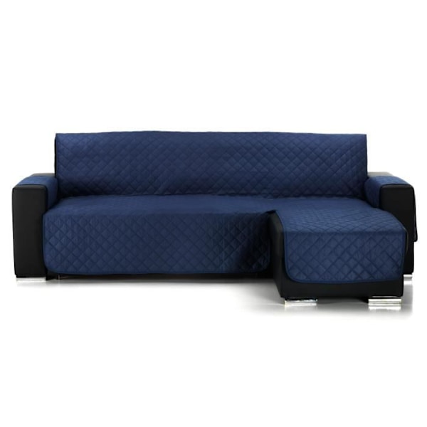 Däcksoffa med kvilt Alvin, Höger vinkel, Storlek 280 cm, färg Blå. SAMMANSÄTTNING: 100% polyester.