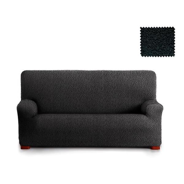 Multielastiskt Roque 2-sits sofföverdrag E16 Gråsvart (140-200cm) SAMMANSÄTTNING: 55% Polyester - 35% Bomull - 10% Elastomer