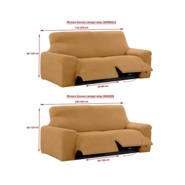 Roque 2-sits Relax Multielastiskt sofföverdrag Large E11 Mink (200-260cm) SAMMANSÄTTNING: 55% Polyester - 35% Bomull - 10%