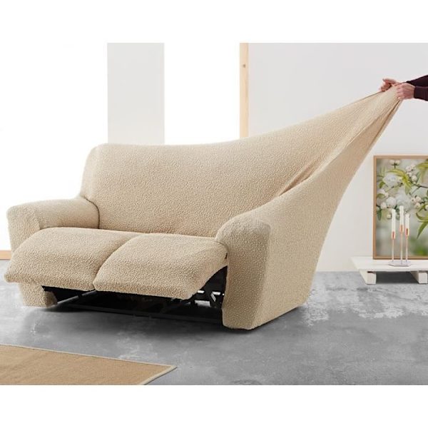Roque 2-sits Relax Multielastiskt sofföverdrag Large E01 Beige (200-260cm) SAMMANSÄTTNING: 55% Polyester - 35% Bomull - 10%