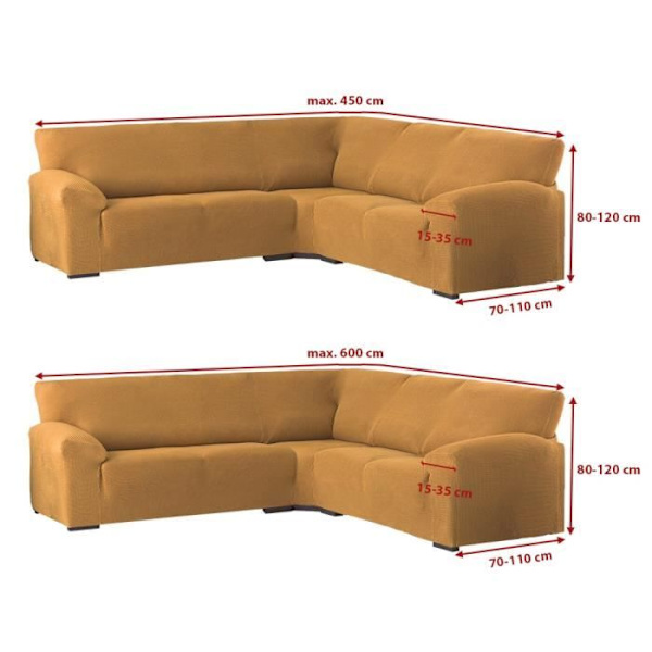Hörnbäddsoffa Multi-elastisk Roque, Normal, E06 Grå. SAMMANSÄTTNING: 55% Polyester - 35% Bomull - 10% Elastomer.