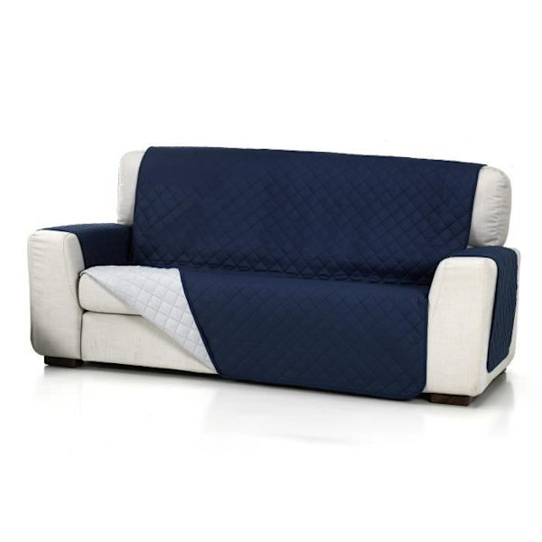 Vändbar Vadderad Sofföverdrag Alvin, 4 platser (200cm), färg: Blå-Grå. SAMMANSÄTTNING: 100% polyester.