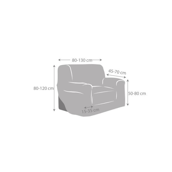 Multielastiskt Roque 1-sits fåtöljöverdrag E10 Svart (80-130cm) SAMMANSÄTTNING: 55% Polyester - 35% Bomull - 10% Elastomer Svart