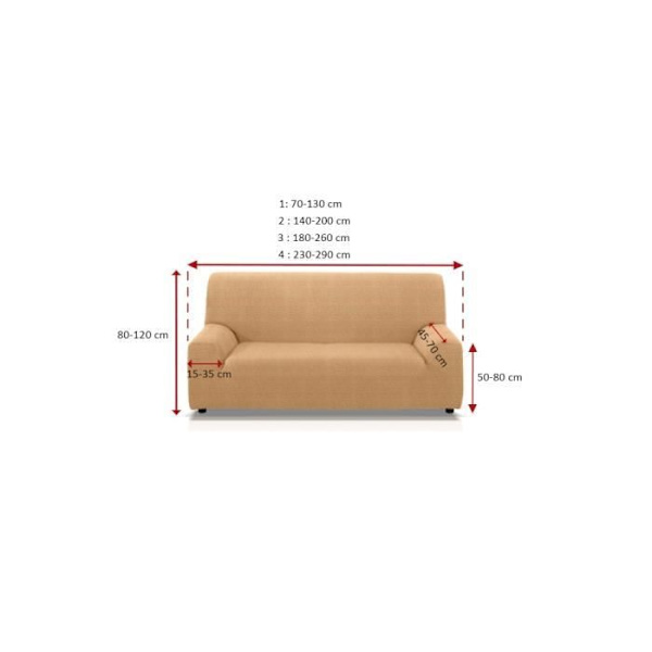 Multielastiskt Roque 3-sits sofföverdrag E06 Grå (180-260cm) SAMMANSÄTTNING: 55% Polyester - 35% Bomull - 10% Elastomer