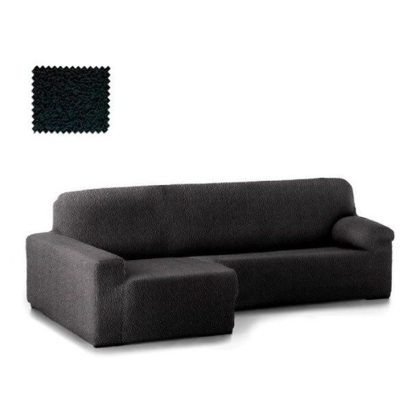 Hörnsofföverdrag Multi-elastisk Långa armstöd vänster hörn Roque E16 Grå-svart. SAMMANSÄTTNING: 55% Polyester - 35%
