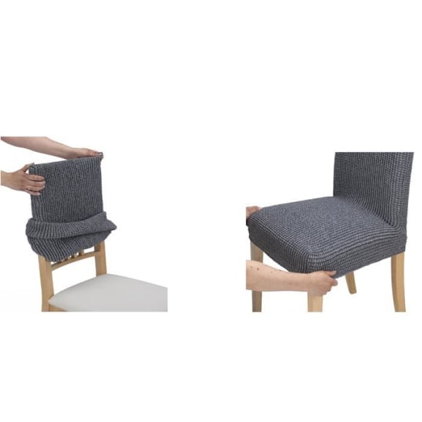 Pack 2 Stolsöverdrag med Multi-elastiskt Ryggstöd Roque E00 Elfenben. SAMMANSÄTTNING: 55% Polyester - 35% Bomull - 10% Elastomer.