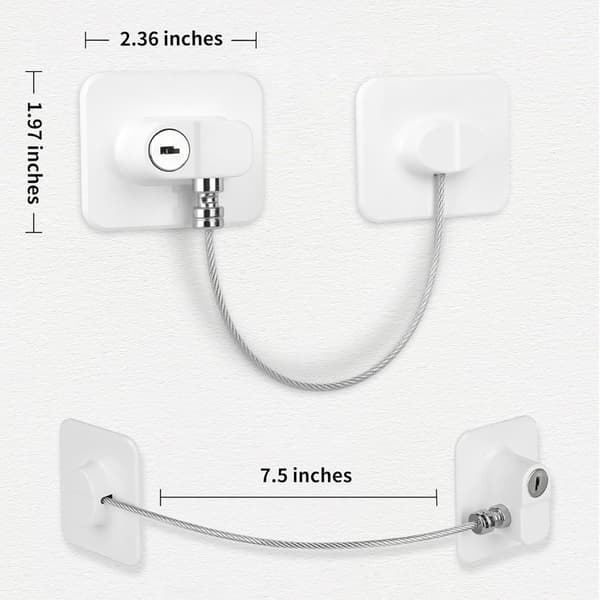2-pack Kylskåpslås - Barnsäkerhet Kylskåpslås för Kylskåp White