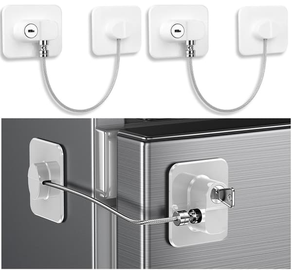 2-pack Kylskåpslås - Barnsäkerhet Kylskåpslås för Kylskåp White