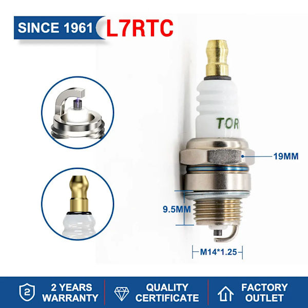 TORCH Tändstift L7RTC DK7RTC B7RTC-9 B8RC E6TC E7C A7RTC KH5RTI-11 A7RTI B7RTI Ersättning för DENSO
