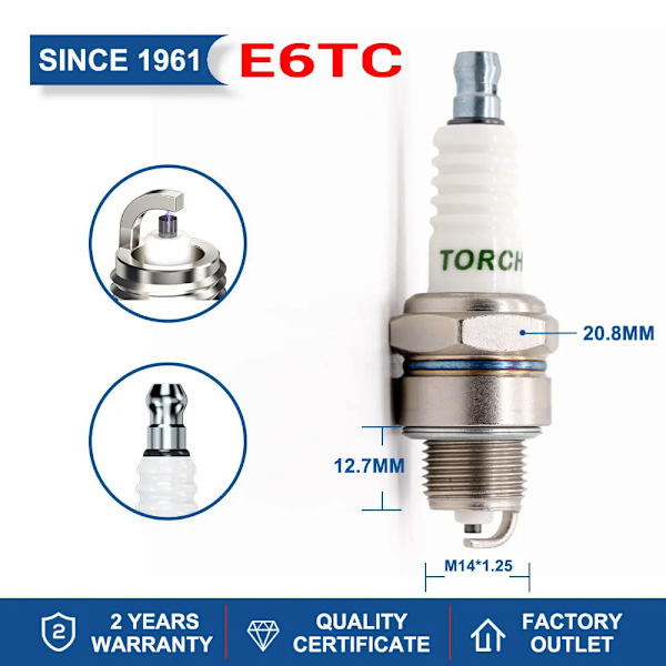 TORCH Tændrør L7RTC DK7RTC B7RTC-9 B8RC E6TC E7C A7RTC KH5RTI-11 A7RTI B7RTI Erstatning for DENSO