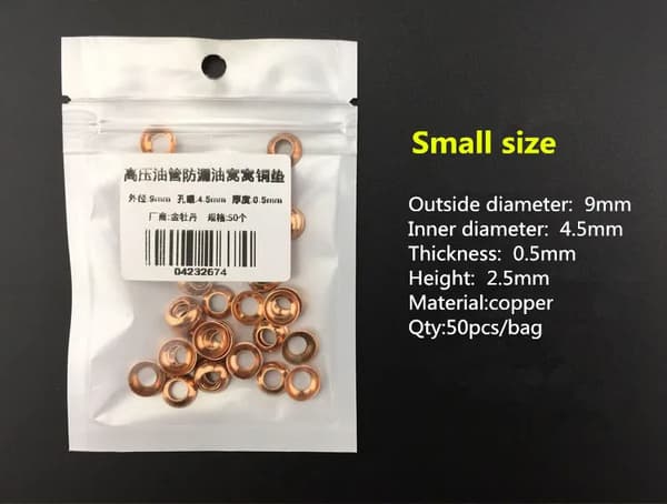 50 st Högtrycksrör Kopparbricka Konpackning för Oljerör Anti-läckage