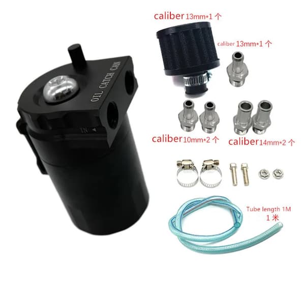 SPSLD Oljeoppsamlingsbeholder i aluminium med baffel og luftfilter, universell 300 ml