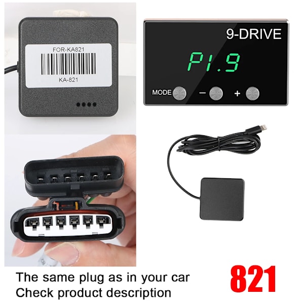 9 Drive 5 tilstande Racing Accelerator Potent Booster Gashåndtagsrespons Controller Plug Play Tuning Dele Tilbehør