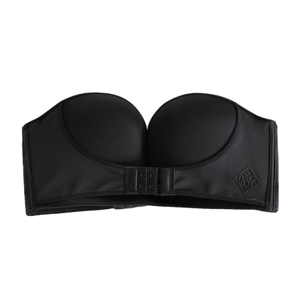 Olkaimettomat Push Up -Rintaliivit, Ylimääräinen Napitus Edessä, Musta - 75C Black XS