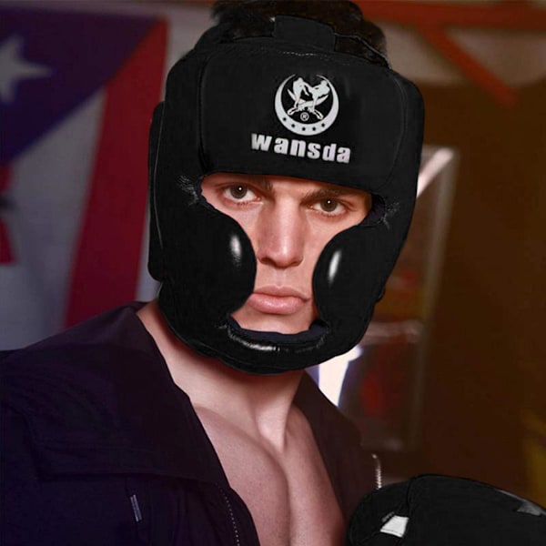 Hjelm til Kickboxing, 50-60 cm - Sort Blue