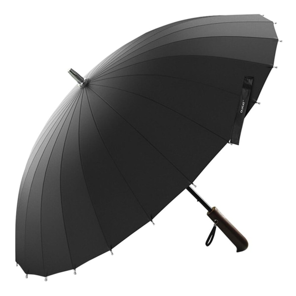 Paraply med Trähandtag - Svart Svart
