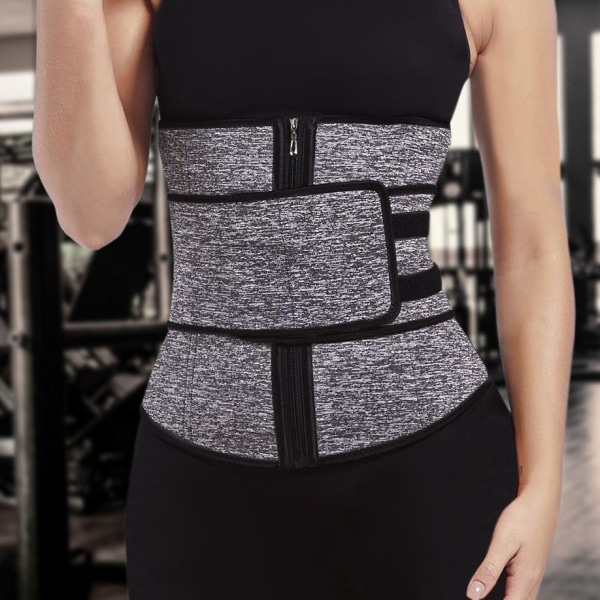 Waist Trainer med Kardborreband, Grå - XXL Grey XXL