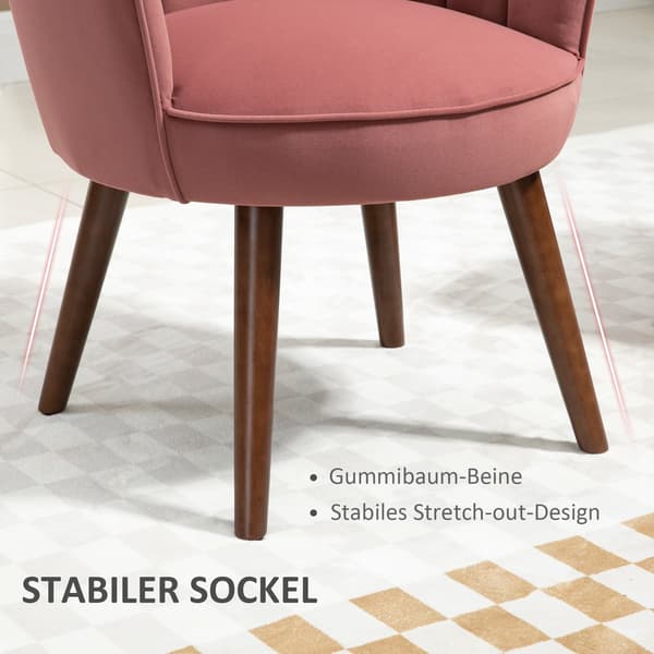 Rosa Fåtölj i Polyester och Gummiträ