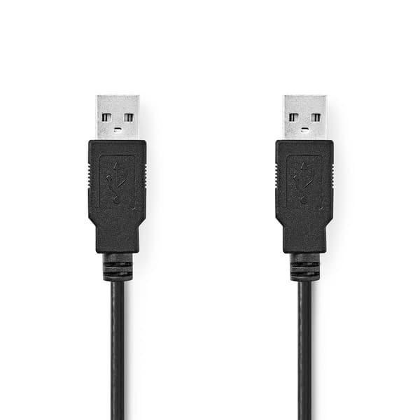 USB-kabel | USB 2.0 | USB-A Han | USB-A Han | 480 Mbps | Nikkelplateret | 2.00 m | Runde | PVC | Sort | Box