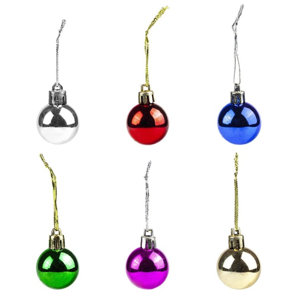 Små julekugler i forskellige farver, 12-pack Multicolor