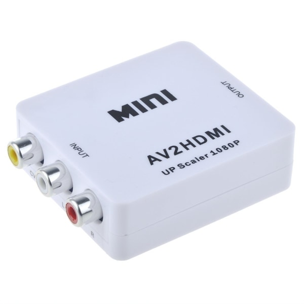 AV-HDMI adapteri 1080p (3x RCA) NTSC / PAL yhteensopiva White