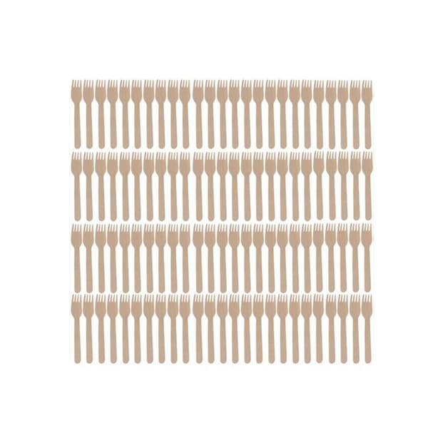 Gafflar i Oblekt Trä - 100 st Beige