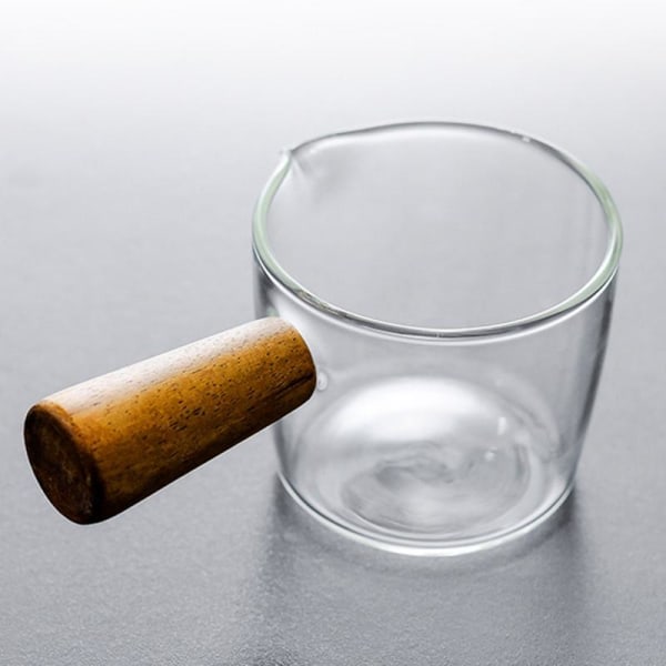 Glaskop med træhåndtag - 100 ml Transparent