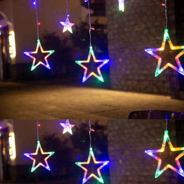 Valoverho - tähden muotoiset lamput - LED Transparent